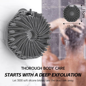 Silicone Body Scrubber, Exfoliating Body Wash Scrubbers Exfoliator, Shower Body Brush for Effective Showering Exfoliation and Gentle Massage (Gray) Gray Rieworkes