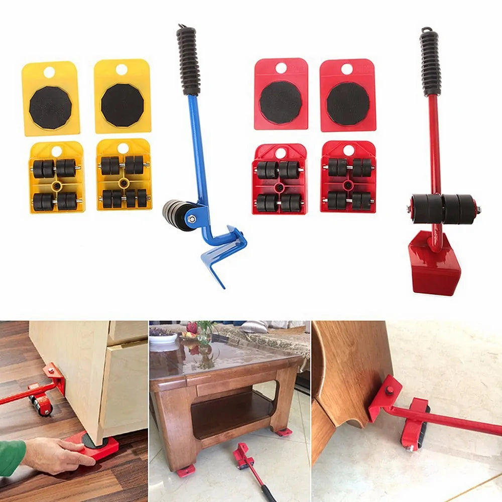 Furniture Lifter Sliders Kit: Heavy-Duty Roller Move Tool Set for 100Kg/220Lbs Rieworkes