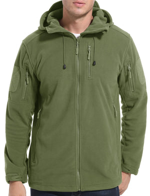 MAGCOMSEN Mens Fleece Hoodie Military Jacket Tactical Jackets Winter Jacket Thick Jacket Full Zip Up Winter Sherpa Coat Hoodies for Men Mimarta