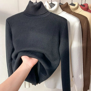 Women's Elegant Turtleneck Winter Sweater - Thick, Warm Knit Pullover Rieworkes