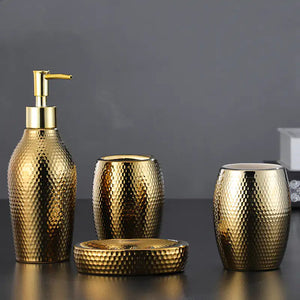 Golden Ceramic 4-Piece Bathroom Set Rieworkes