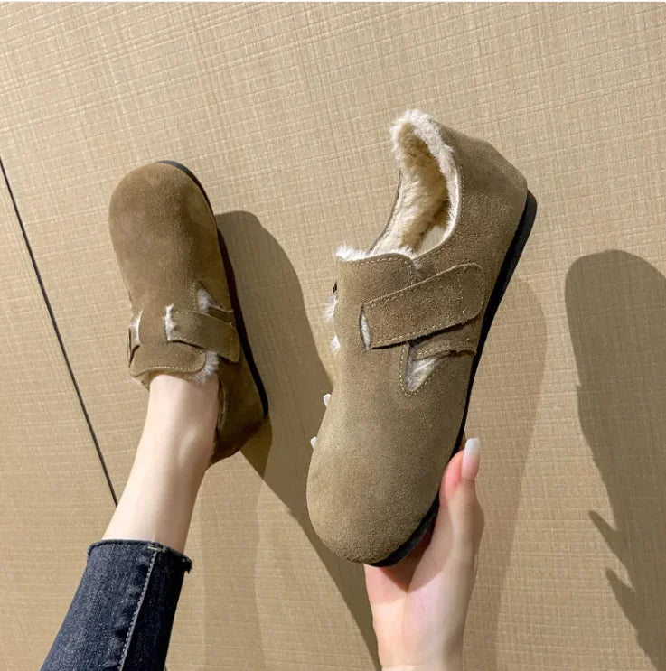 Chic Plush Leather Winter Shoes Rieworkes