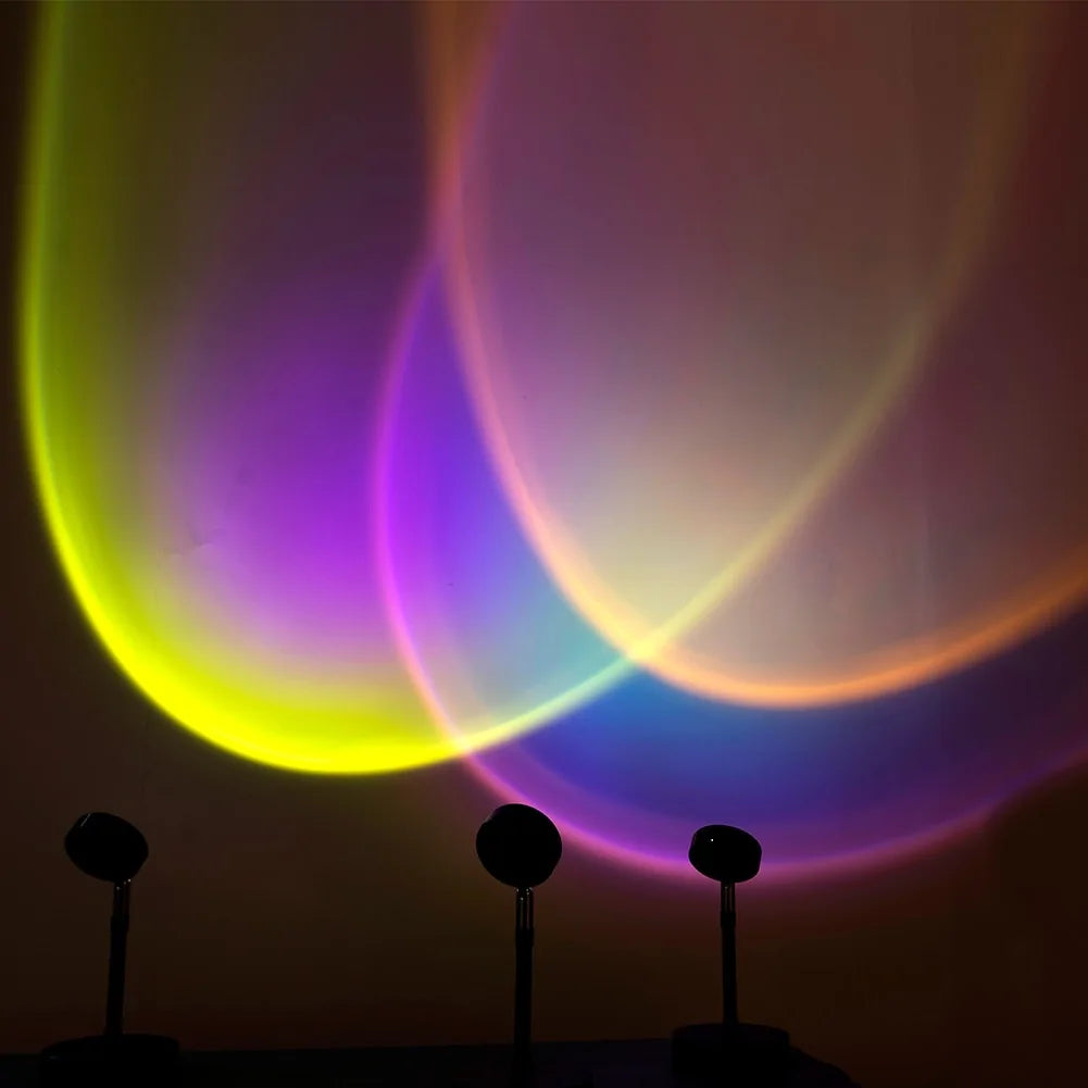 USB Rainbow Sunset Projector LED Night Light: Home Decor Lamp Rieworkes