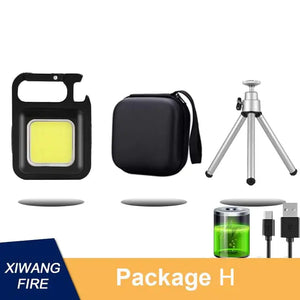 Multifuction Portable USB Rechargeable Pocket Work Light Mini LED Keychain Light Rieworkes