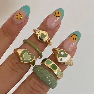 Vintage Embrace Hands Rings Set Rieworkes