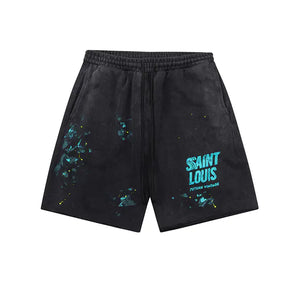 SAINT LOUIS Handmade Ink Spray Retro Style Shorts Mimarta