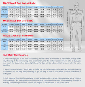 MAGE MALE Men's 3 Pieces Suit Elegant Solid One Button Slim Fit Single Breasted Party Blazer Vest Pants Set Medium Yellow Rieworkes