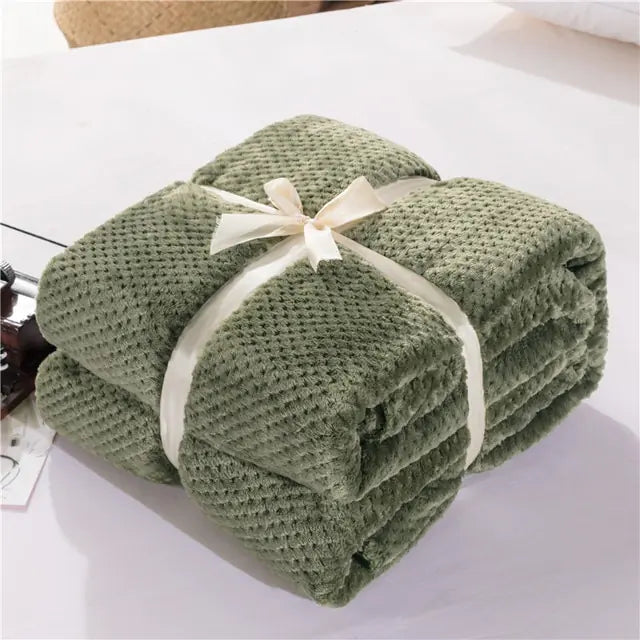 Fluffy Plaid Winter Bed Blankets Rieworkes