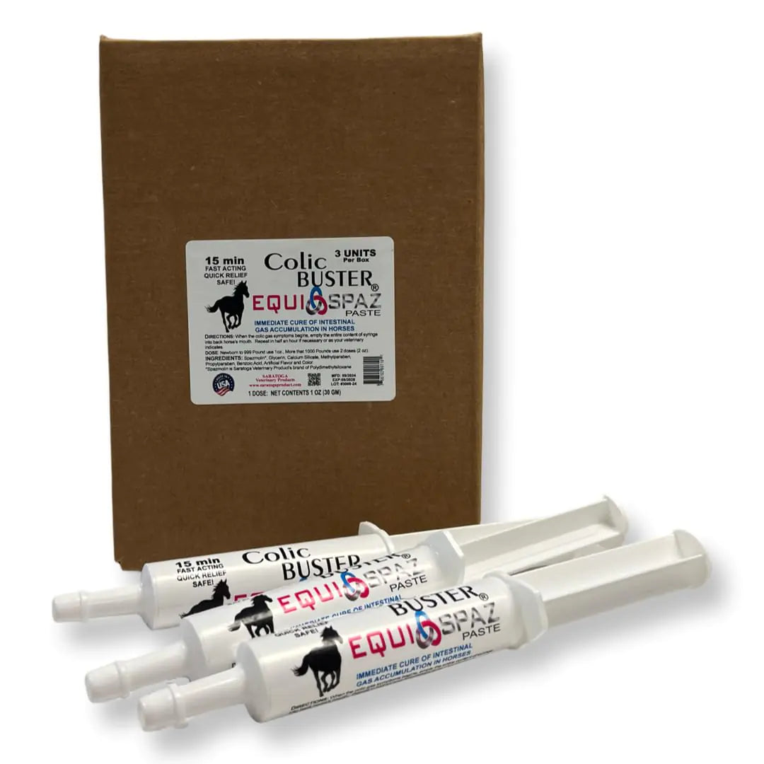 Equi-Spaz Horse Digestion Supplement to Immediately Cure Intestinal Gas Build-Up - Relieves Colic in 15 Minutes by Saratoga Veterinary Product (3 Pack) Mimarta