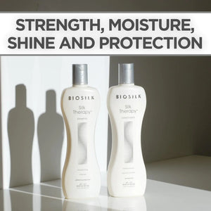 BioSilk Silk Therapy Duo Set Shampoo & Conditioner, Gentle Cleansing Haircare For Amazing Shine, Sulfate, Paraben, & Cruelty-Free, 12 Oz (Pack of 2) Rieworkes
