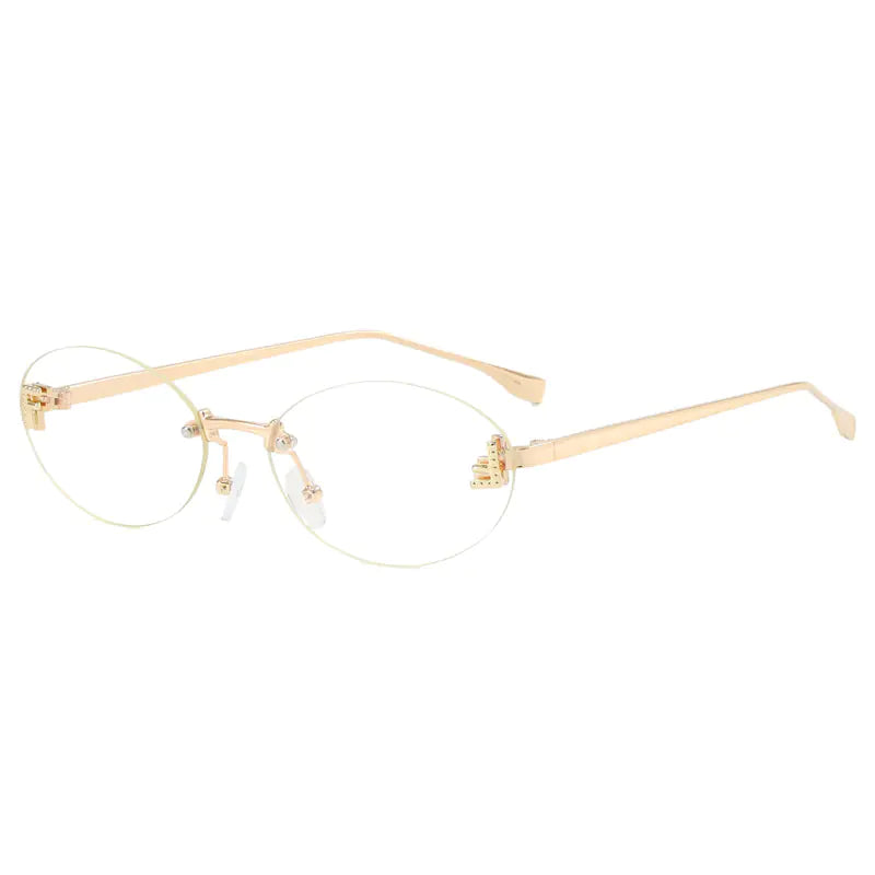 Trendy Women's Oval Metal Sunglasses by F Brand Mimarta