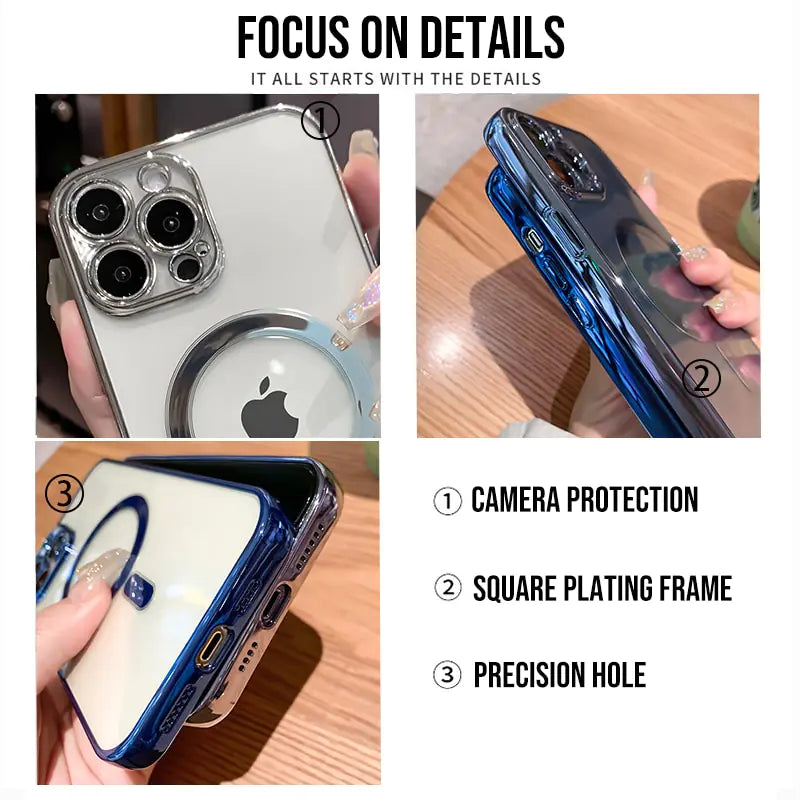 Luxury Plating Clear Magnetic Wireless Charger Case Rieworkes