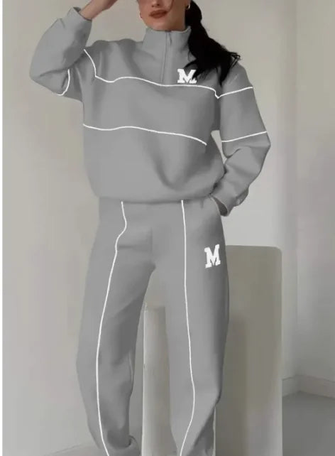 Womens 2 Piece Outfits Lounge Hoodless Pullover Sweatshirt Sweatsuit Sets Sweatshirt Baggy Fashion Sweatpants With Pockets Mimarta