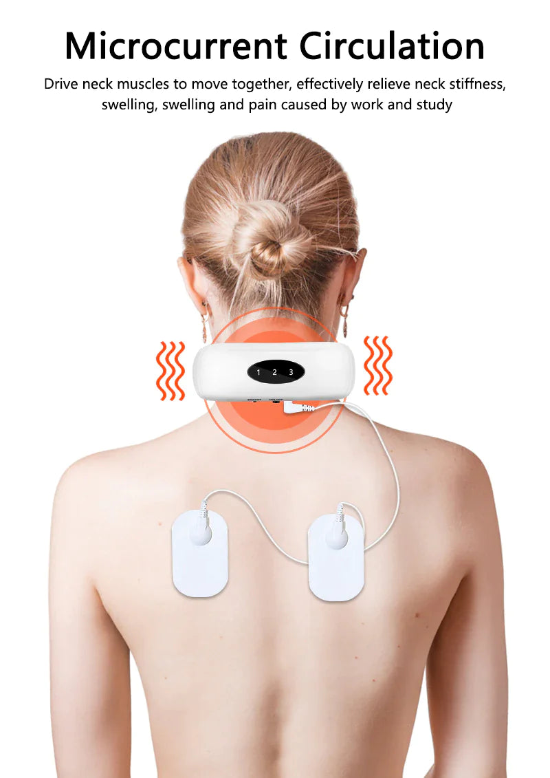 Electric Cervical Pulse Neck Massager Muscle Relax Massage Magnetic Therapy US Rieworkes