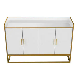 Modern Kitchen Buffet Storage Cabinet Cabinet White Gloss With Metal Legs For Living Room Kitchen Rieworkes