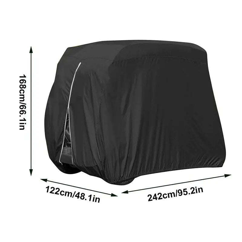 Waterproof Golf Cart Cover Zipper 4 Passenger EZ GO Club Car Yamaha Elastic Hem Rieworkes