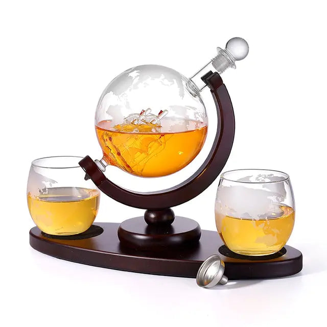 Whiskey Decanter Globe Wine Aerator Glass Set Rieworkes