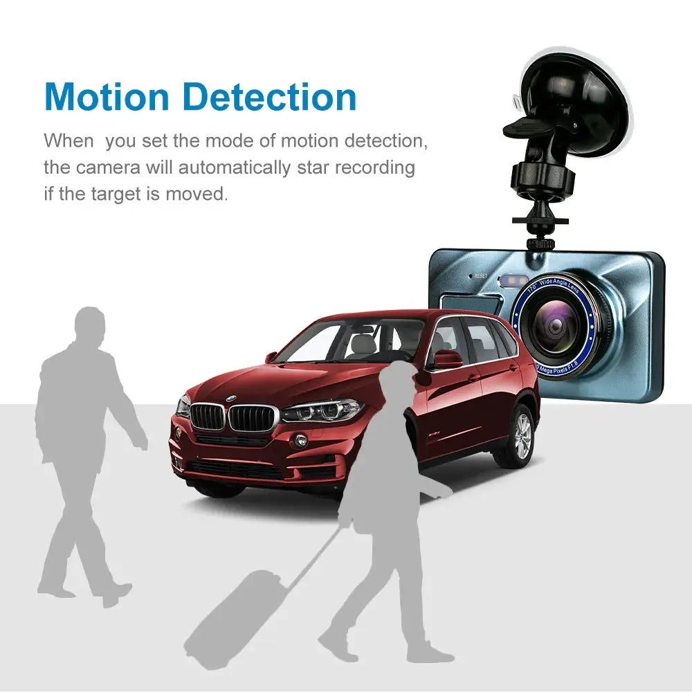 Touch Screen Dash Cam 4" 1080P Dual Lens Car DVR Recorder Front And Rear Camera Rieworkes