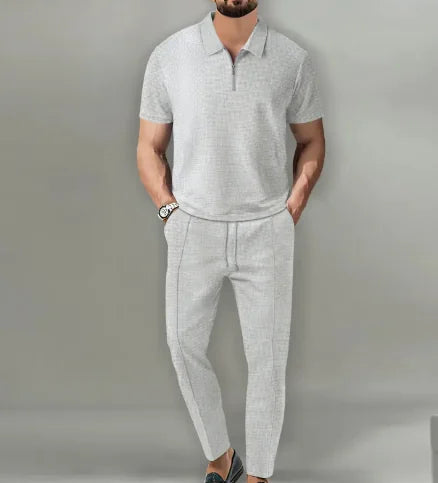 Short Sleeve Zipper Trousers Suit Rieworkes