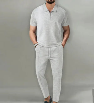 Short Sleeve Zipper Trousers Suit Rieworkes
