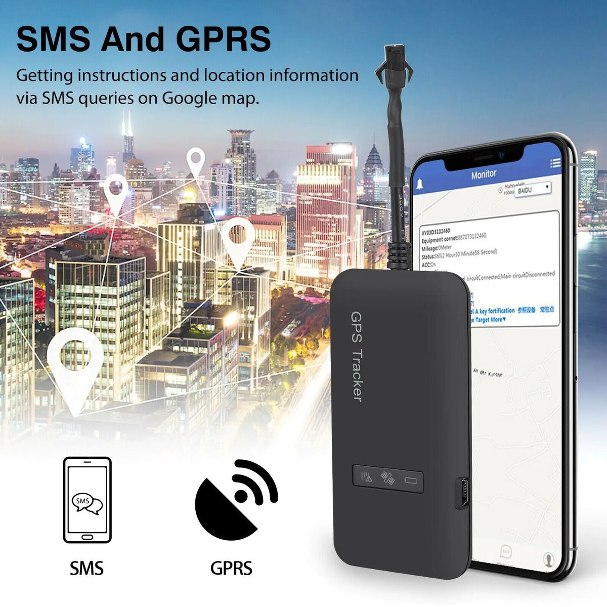Real Time GPS Tracker Tracking Locator Device GPRS GSM Car/Motorcycle Anti Theft Rieworkes