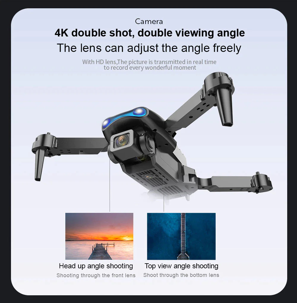Drones Quadcopter 5G 4K GPS Drone X Pro with HD Dual Camera WiFi FPV Foldable RC Rieworkes