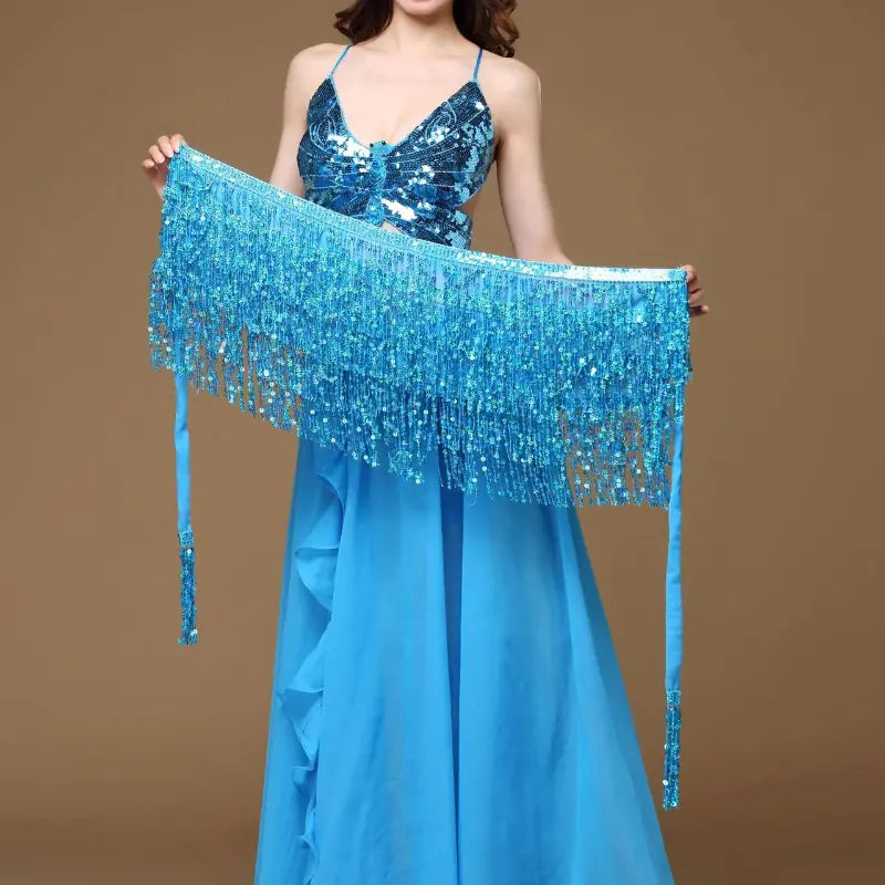 Four-Layer Fringed Waist Scarf for Belly Dance Costume Mimarta