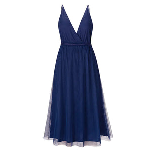 Elegant European American Gauze Strap Dress Mimarta