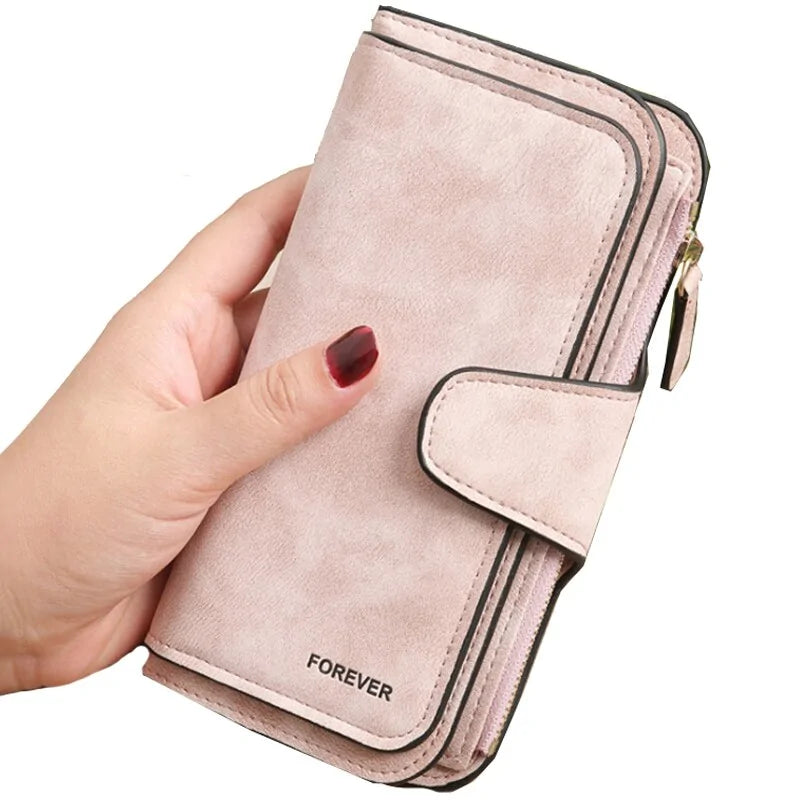 Wallet Brand Coin Purse Scrub Leather Women Wallet Money Phone Bag Female Snap Card Holder Ladies Long Clutch Carteira Feminina Rieworkes