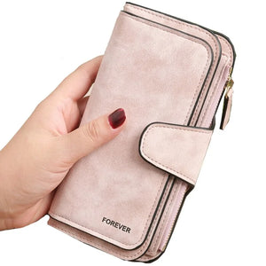 Wallet Brand Coin Purse Scrub Leather Women Wallet Money Phone Bag Female Snap Card Holder Ladies Long Clutch Carteira Feminina Rieworkes