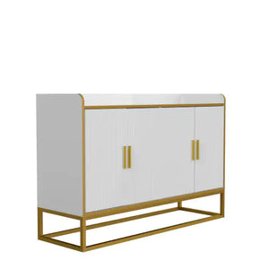 Modern Kitchen Buffet Storage Cabinet Cabinet White Gloss With Metal Legs For Living Room Kitchen Rieworkes