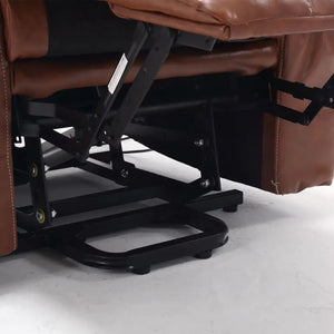 21 Inch Seat Width, Large-sized Electric Lift Recliner Sofa, 8-point Vibration Massage And Wood Heating, Remote Control, Side Pockets And Cup Holder, Comfortable Fabric, Filled Armrests Rieworkes