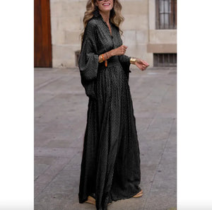 Women's V-Neck Batwing Sleeve Maxi Dress Rieworkes