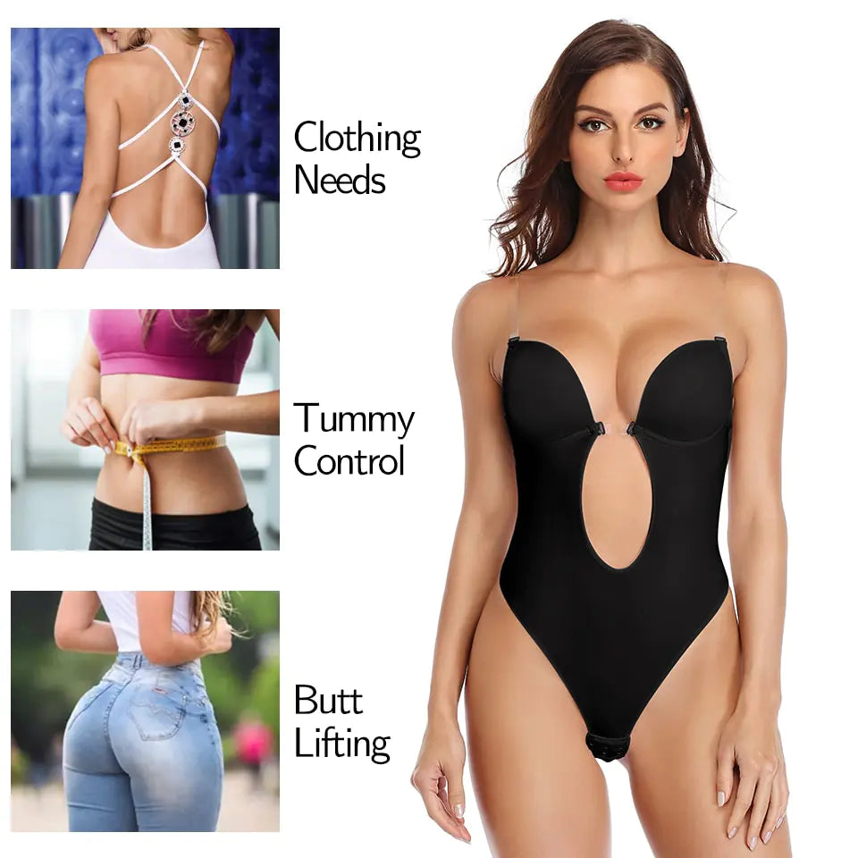 Shapewear Bodysuit Women Deep V-Neck Rieworkes