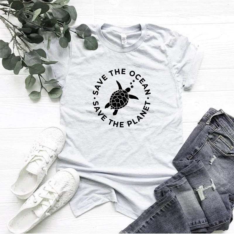 The Planet Protect Environment Summer Woman T-shirt Cotton Rieworkes