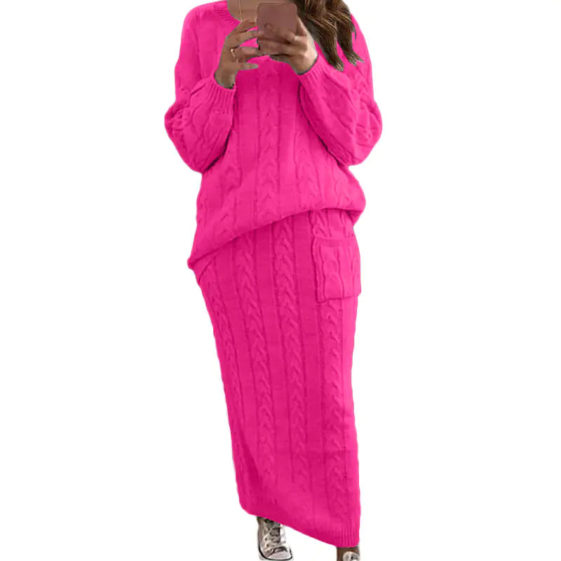Autumn Winter Women's Fashion Sweater Dress Set Mimarta
