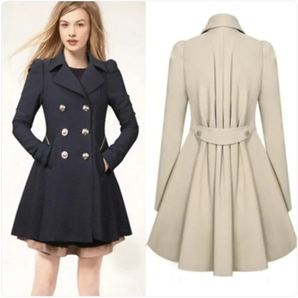 Double-Breasted Coat with Fold-Over Collar Rieworkes