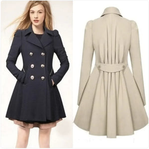 Double-Breasted Coat with Fold-Over Collar Rieworkes