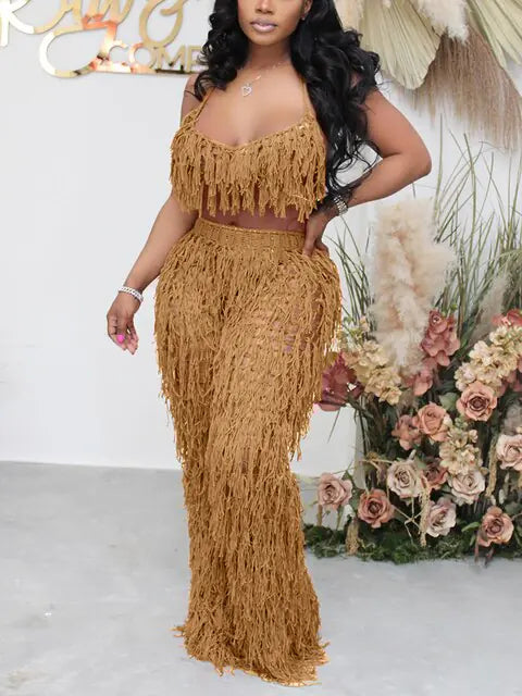 See Through Loose Pants Set Rieworkes