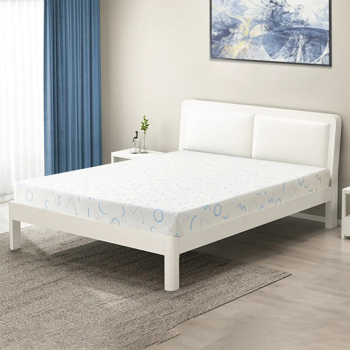 KBQ Queen Mattress 5 Inch Memory Foam Mattress with Breathable Bamboo Cover Fiberglass Free Medium Firm Feel Zoned Pressure Relief Mattress in A Box CertiPUR-US Certified Rieworkes