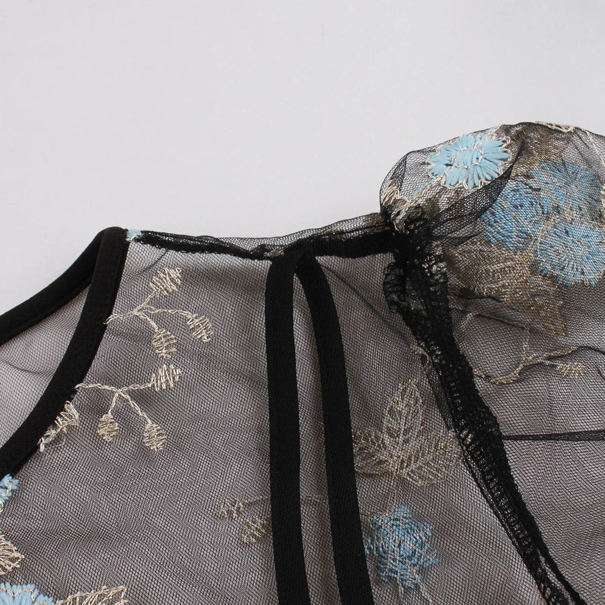 Elegant 1950s Embroidered Mesh Retro Party Dress Mimarta
