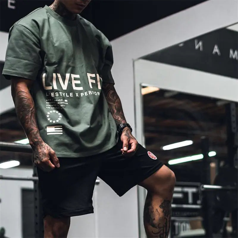 Premium Men's Gym Cotton T-shirt Rieworkes