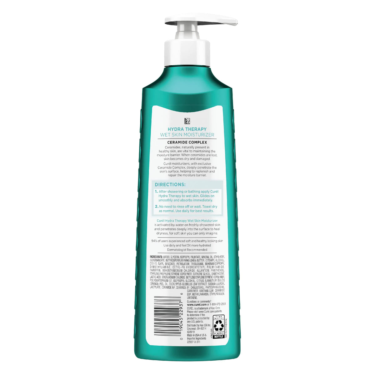 Curel Hydra Therapy In Shower Lotion, Wet Skin Moisturizer for Dry or Extra-dry Skin, with Advanced Ceramide Complex, for Optimal Moisture Retention, 12 Ounce 12 Fl Oz (Pack of 1) Rieworkes