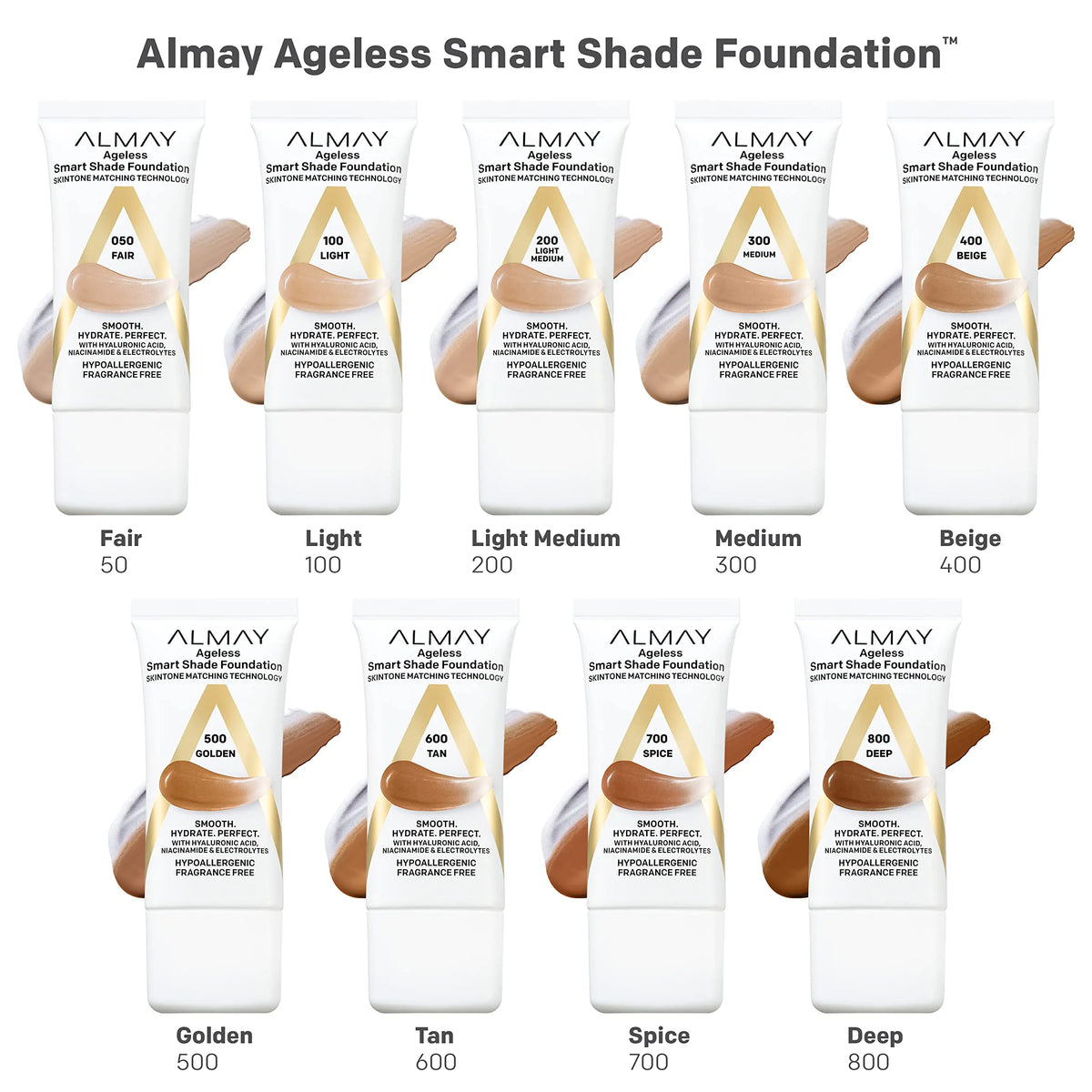 Almay Anti-Aging Foundation, Smart Shade Face Makeup with Hyaluronic Acid, Niacinamide, Vitamin C & E, Hypoallergenic-Fragrance Free, 100 Light, 1 Fl Oz (Pack of 1) 1 Fl Oz (Pack of 1) Rieworkes