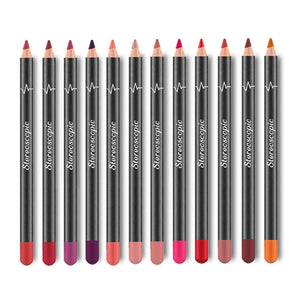 12Pcs Women Waterproof Lipstick Long Lasting Matte Lip Liner Pencil Lip Pen Set Rieworkes