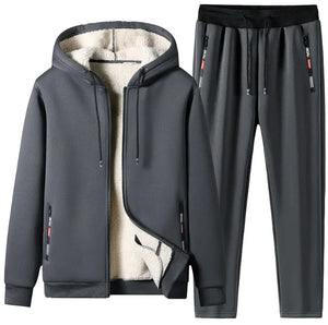 Men's Winter Plush Fleece Jacket & Jogger Set Mimarta