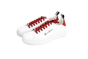 Versace White Red Vitello Leather Gianni Versace Signature Sneakers Mimarta