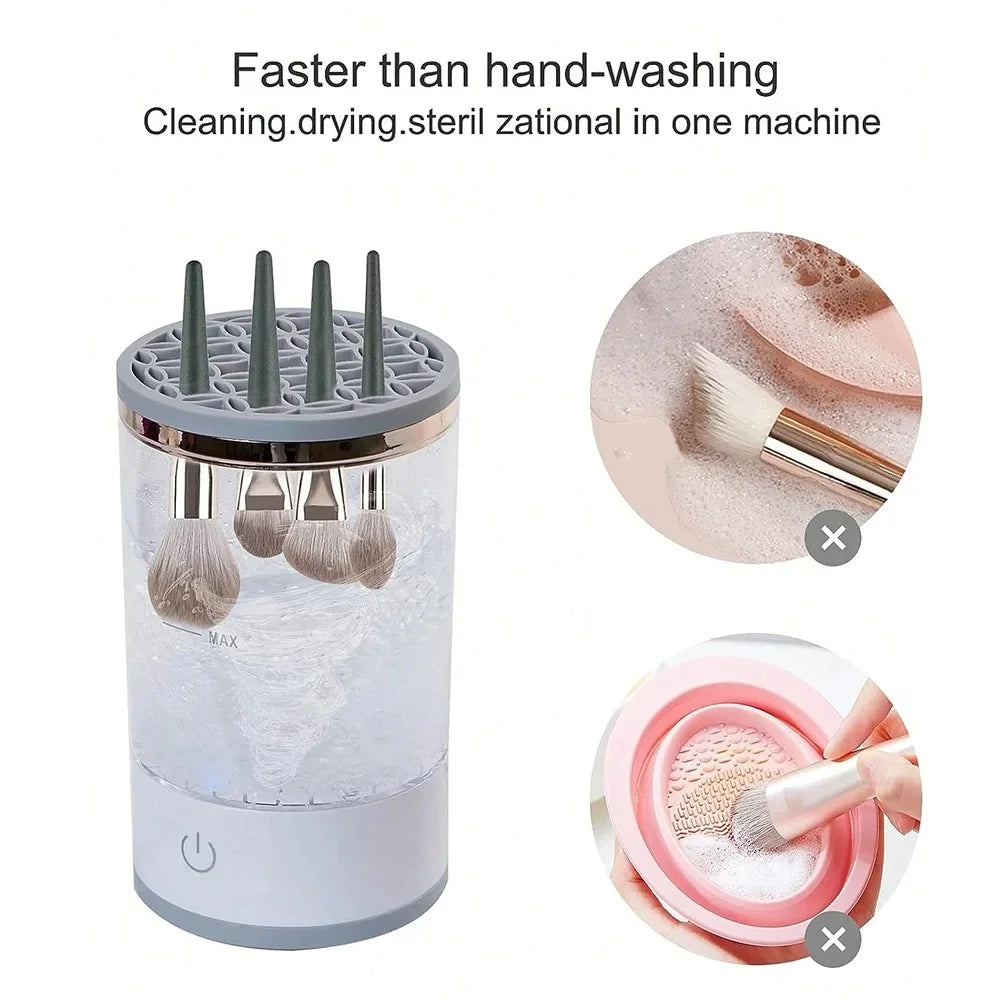 Automatic Brush Cleaner Electric Makeup Brush Cleaning Machine Fast Clean Dryer Rieworkes