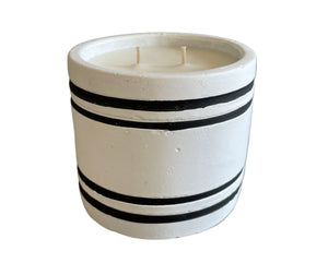 Luxury Small Striped Stone Designer Candle - Pillow Talk Rieworkes