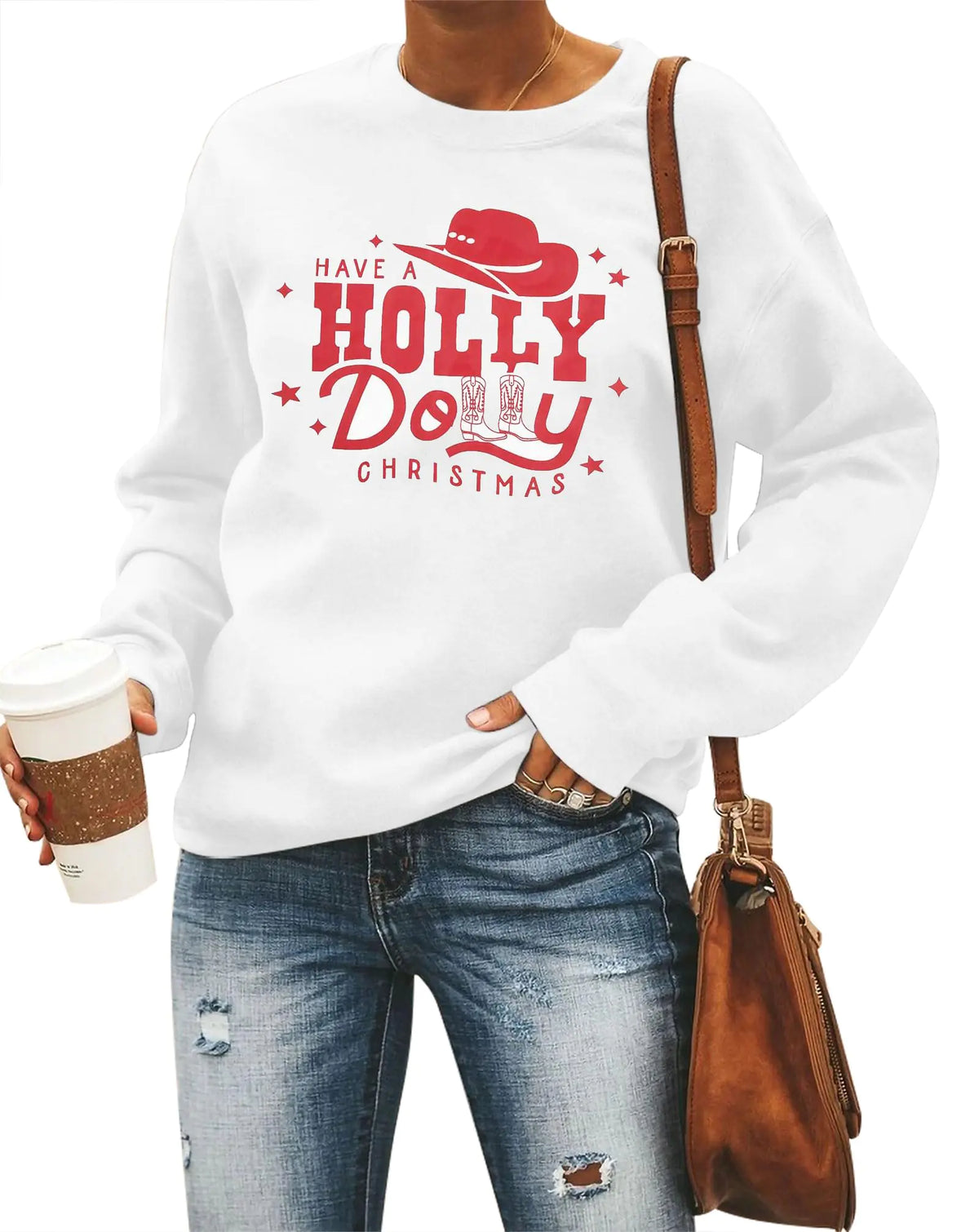 JINTING Christmas Sweatshirt for Women Merry Christmas Hoodie Funny Christmas Shirt Christmas Long Sleeve Pullover Tops White Mimarta